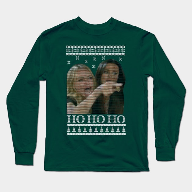 HO HO HO Christmas Sweater Long Sleeve T-Shirt by djhyman